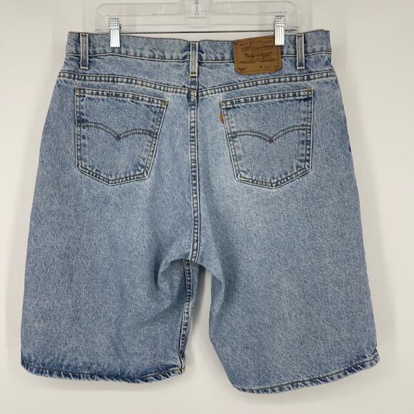 Vintage Orange Tab Levi’s 550 Light Wash Denim Shorts Sz 38 Baggy Y2K Dad Shorts - Picture 12 of 16